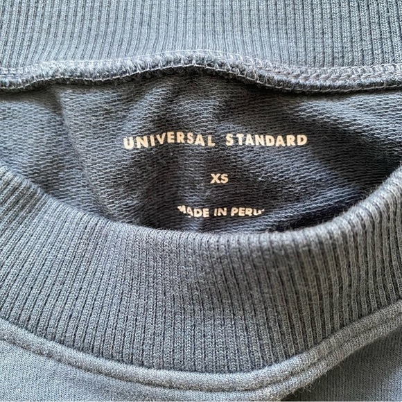 Universal Standard Grace Side Zip Sweatshirt Dress In Deep Sea Blue XS US 10-12 - Picture 8 of 10